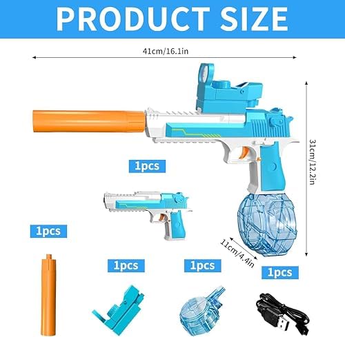 Medidas de la pistola de agua eléctrica